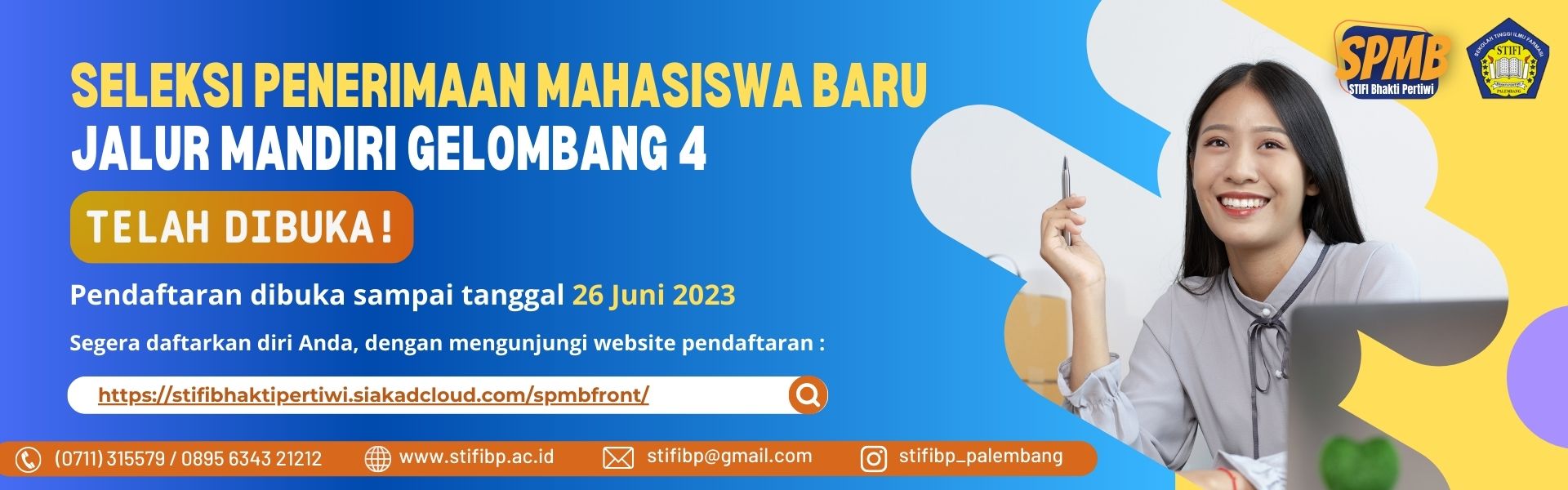 SELEKSI PENERIMAAN MAHASISWA BARU JALUR MANDIRI GELOMBANG 4 TELAH DIBUKA!